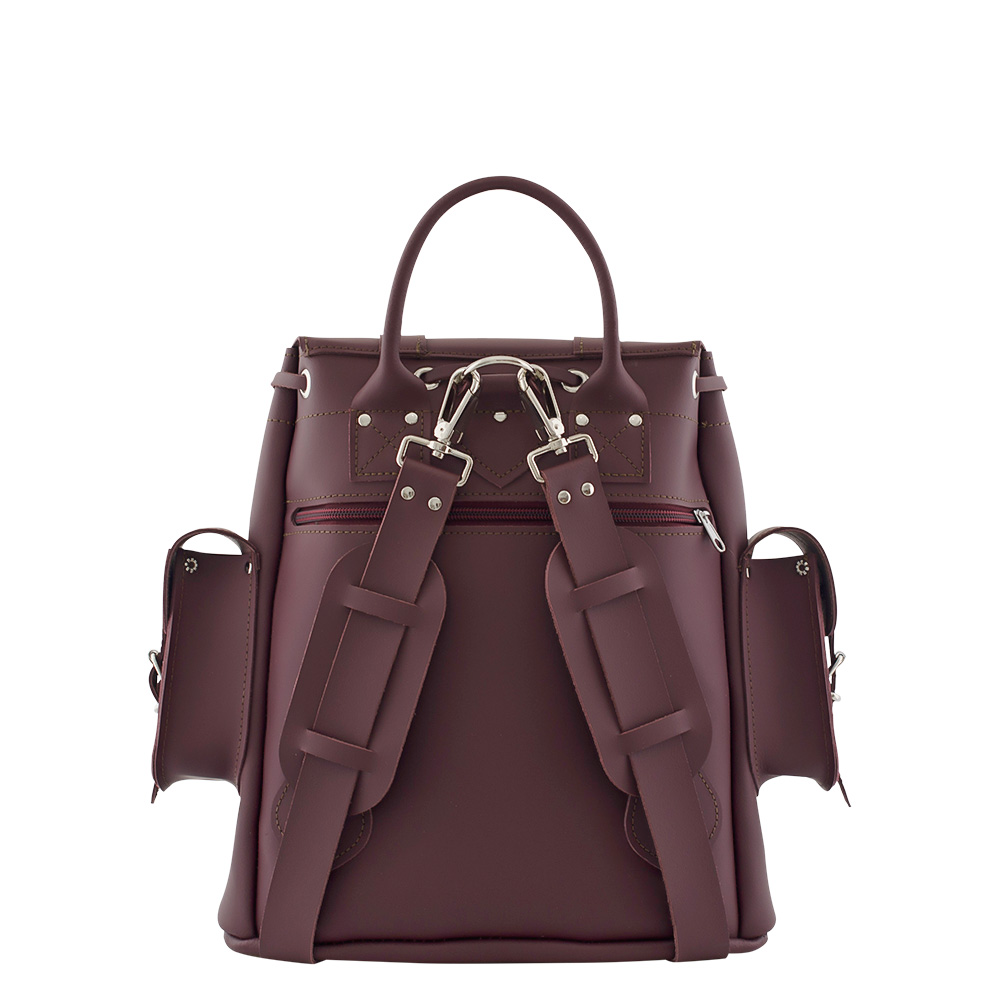 Leather Backpack in Burgundy